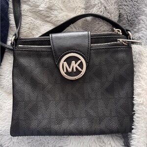 Michael Kors Black Textured Crossbody Bag